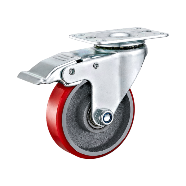 Medium RED PU caster wheel